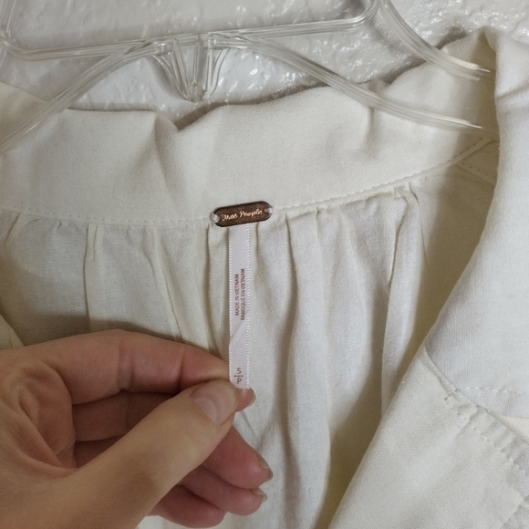 Free People Sunshine in the pocket button down shacket off white sz S - Picture 6 of 8